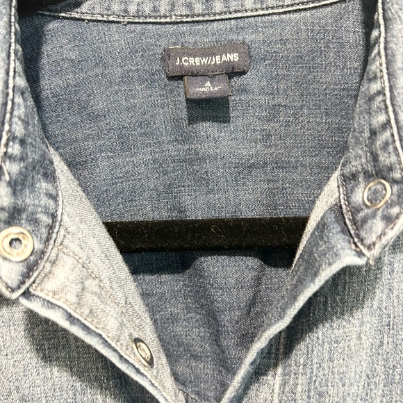 J. Crew Jeans Chambray Denim Button Down Women’s Size 4 Classic Western Style - Picture 5 of 8